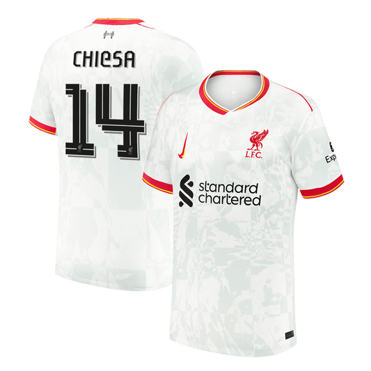 Tricouri Fotbal Liverpool CHIESA #14 Treilea 2024/25 - UCL (mărime mare)