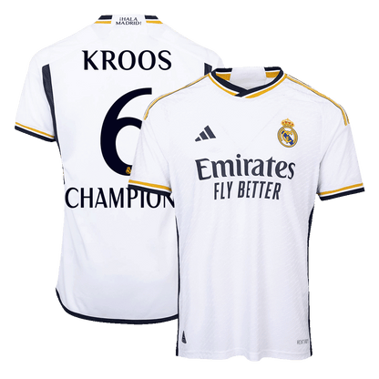 Tricouri Fotbal Real Madrid KROOS #6 Acasă 2023/24 Authentic - CHAMPIONS