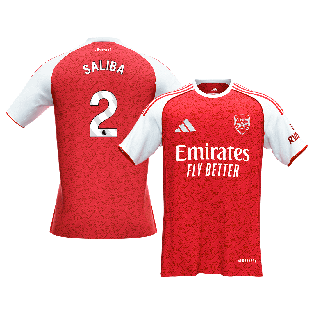 Tricouri Fotbal Arsenal SALIBA #2 Acasă 2025/26 - Premium