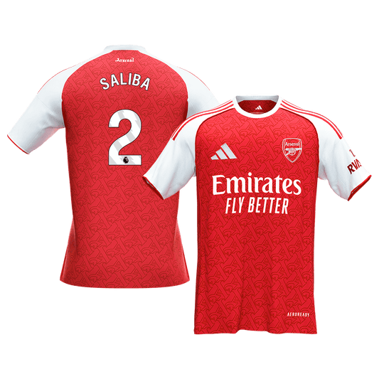 Tricouri Fotbal Arsenal SALIBA #2 Acasă 2025/26 - Premium