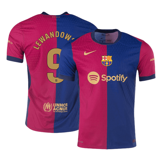Tricouri Fotbal Barcelona LEWANDOWSKI #9 Acasă 2024/25 Authentic