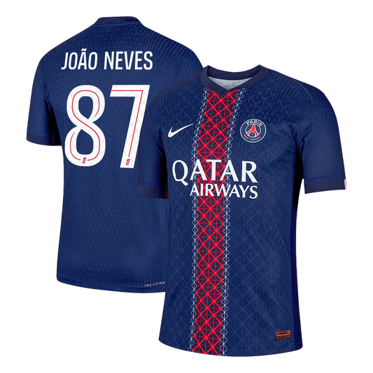 Tricouri Fotbal PSG JOÃO NEVES #87 Acasă 2025/26 Authentic