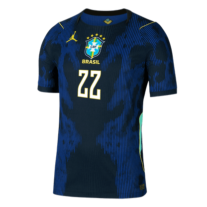 Tricouri Fotbal Brazilia JOÃO PEDRO #22 Deplasare Cupa Mondială 2026 Authentic