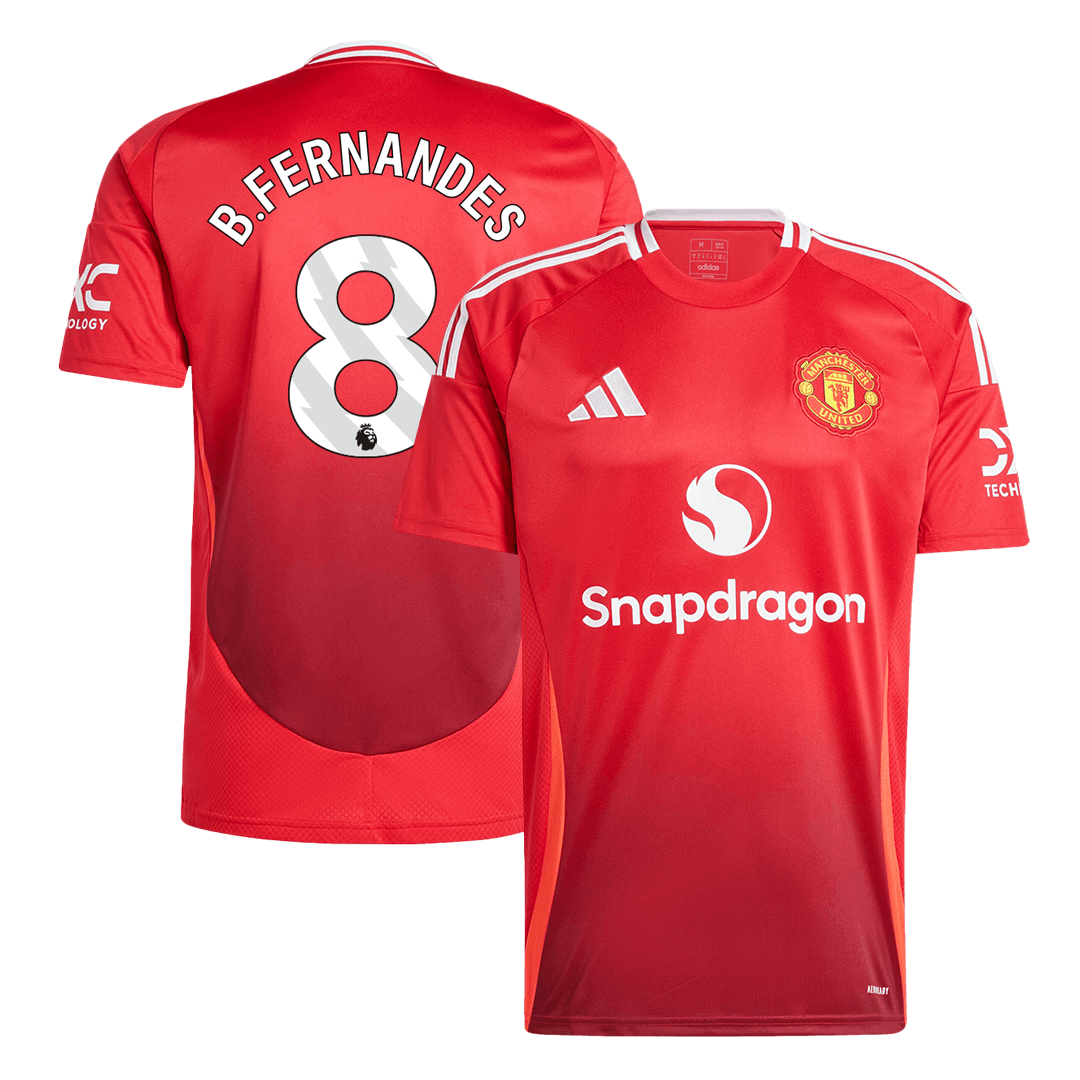 Tricouri Fotbal Manchester United B.FERNANDES #8 Acasă 2024/25 - Premium (mărime mare)