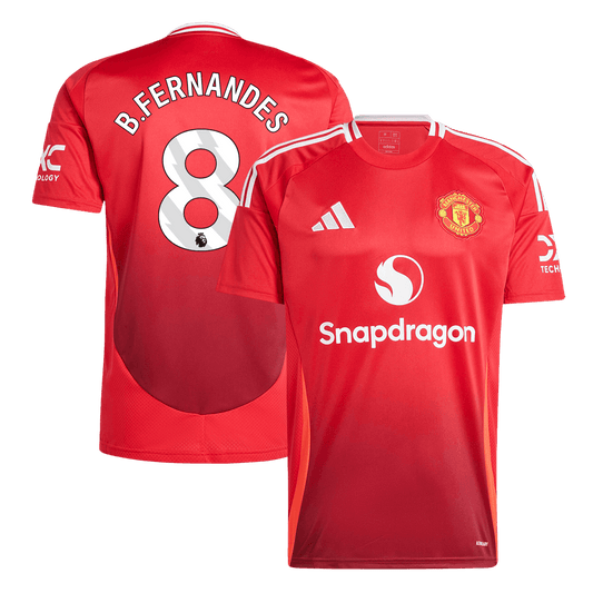 Tricouri Fotbal Manchester United B.FERNANDES #8 Acasă 2024/25 - Premium (mărime mare)