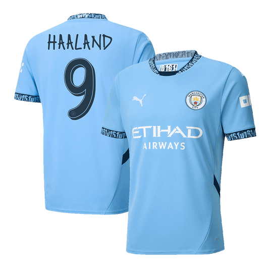 Tricouri Fotbal Manchester City HAALAND #9 Acasă 2024/25 - UCL (mărime mare)