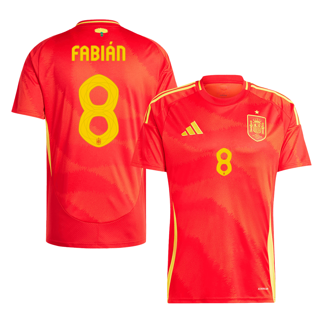 Tricouri Fotbal Spania FABIÁN #8 Acasă 2024