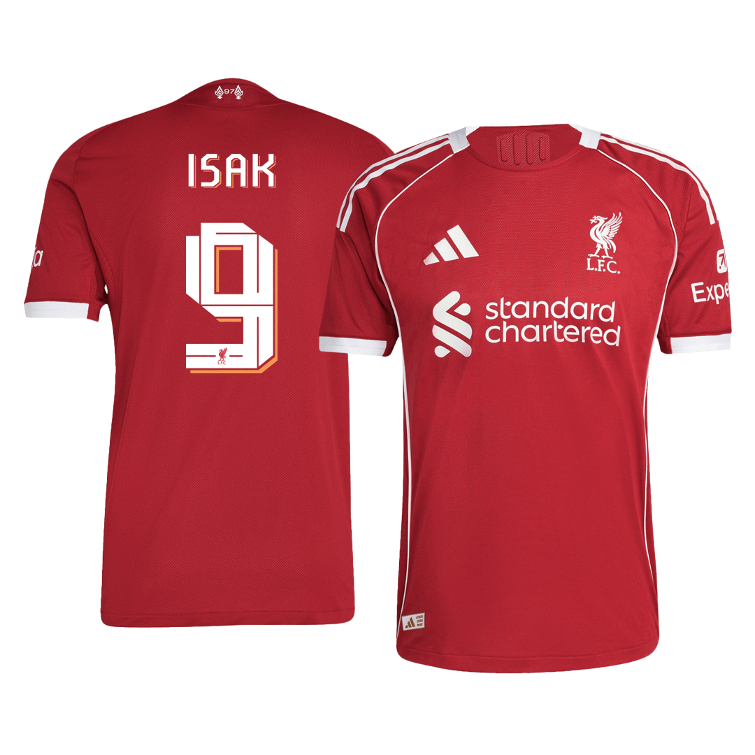 Tricouri Fotbal Liverpool ISAK #9 Acasă 2025/26 Authentic - UCL