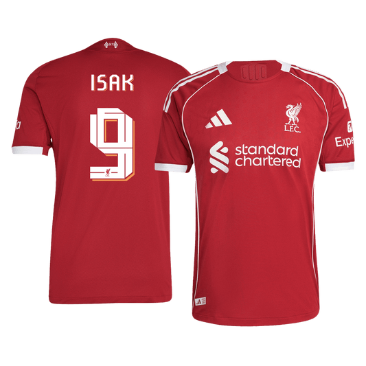 Tricouri Fotbal Liverpool ISAK #9 Acasă 2025/26 Authentic - UCL