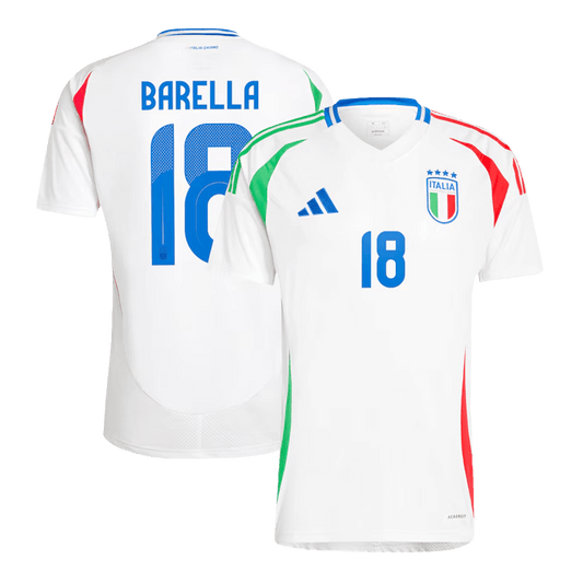 Tricouri Fotbal Italia BARELLA #18 Deplasare 2024 (mărime mare)