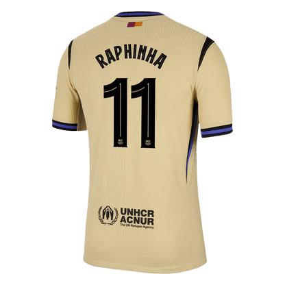 Tricouri Fotbal Barcelona RAPHINHA #11 Deplasare 2025/26 Authentic - UCL