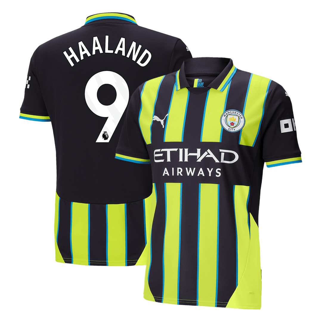 Tricouri Fotbal Manchester City HAALAND #9 Deplasare 2024/25 (mărime mare)
