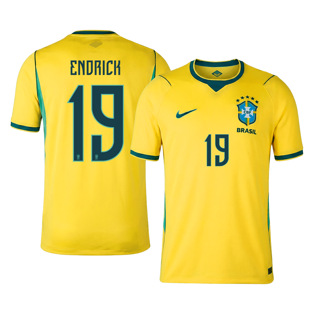 Tricouri Fotbal Brazilia ENDRICK #19 Acasă Cupa Mondială 2026