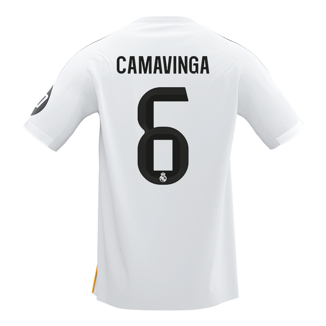 Tricouri Fotbal Real Madrid CAMAVINGA #6 Acasă 2025/26 - Premium