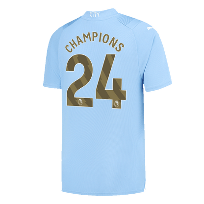 Tricouri Fotbal Manchester City CHAMPIONS #24 Acasă 2023/24 (mărime mare)