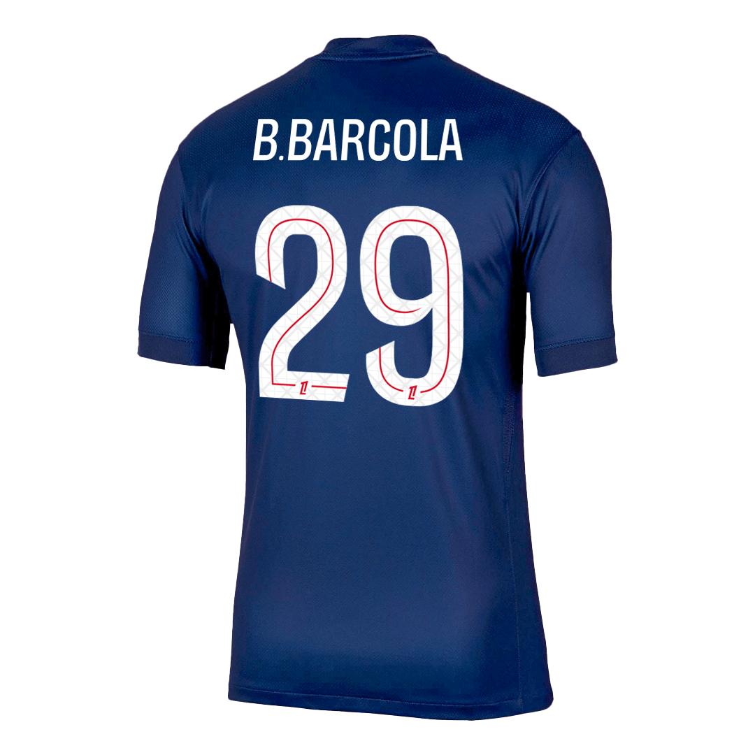 Tricouri Fotbal PSG B.BARCOLA #29 Acasă 2025/26 - Premium (mărime mare)