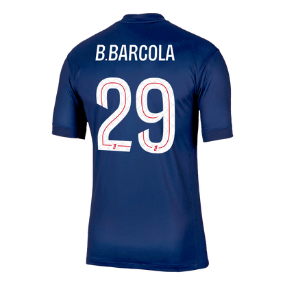 Tricouri Fotbal PSG B.BARCOLA #29 Acasă 2025/26 - Premium (mărime mare)