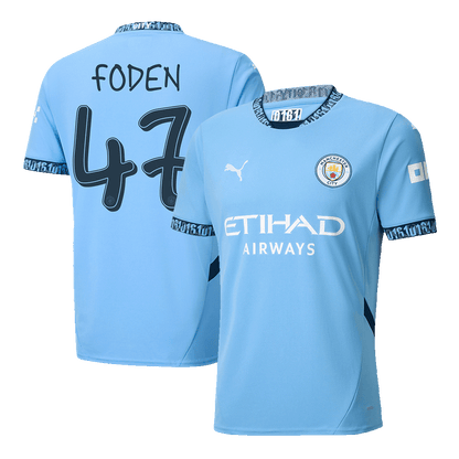 Tricouri Fotbal Manchester City FODEN #47 Acasă 2024/25 - UCL (mărime mare)