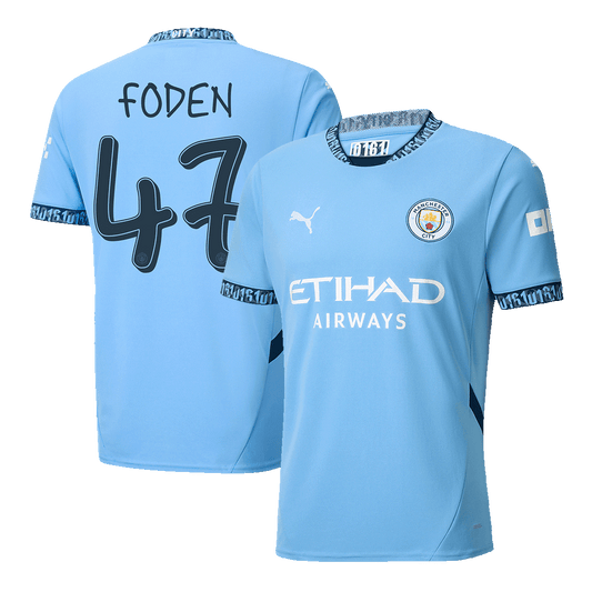 Tricouri Fotbal Manchester City FODEN #47 Acasă 2024/25 - UCL (mărime mare)