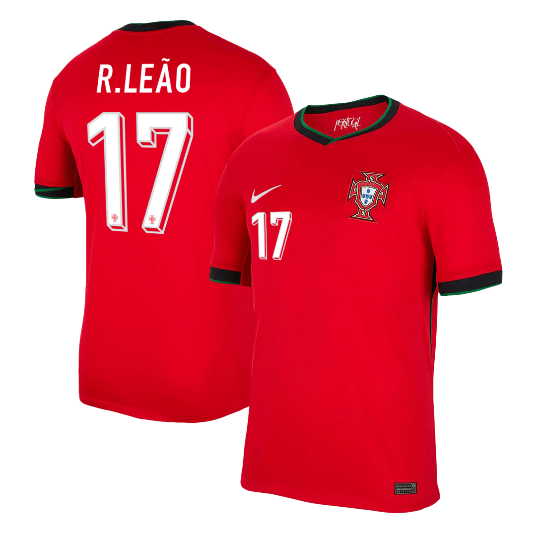 Tricouri Fotbal Portugalia R.LEÃO #17 Acasă 2024 - Super (mărime mare)