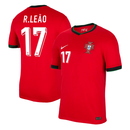 Tricouri Fotbal Portugalia R.LEÃO #17 Acasă 2024 - Super (mărime mare)