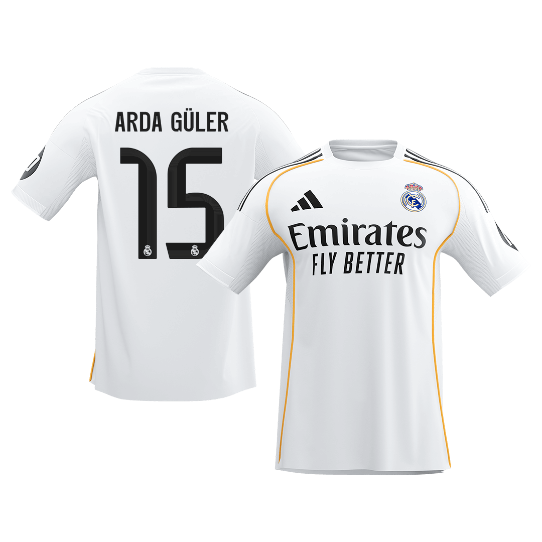 Tricouri Fotbal Real Madrid ARDA GÜLER #15 Acasă 2025/26 - Premium