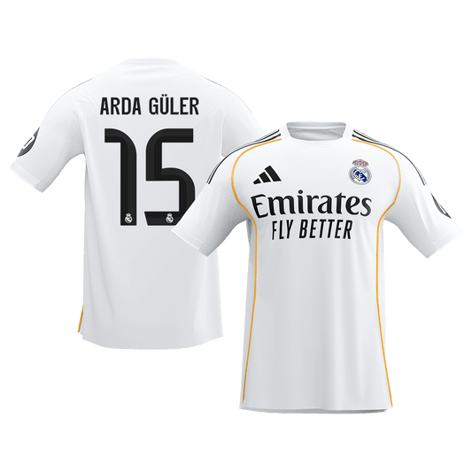 Tricouri Fotbal Real Madrid ARDA GÜLER #15 Acasă 2025/26 - Premium