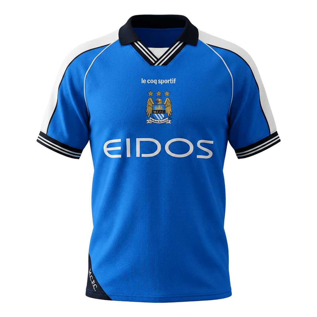 Tricouri Fotbal Vintage Manchester City Acasă 1999/01