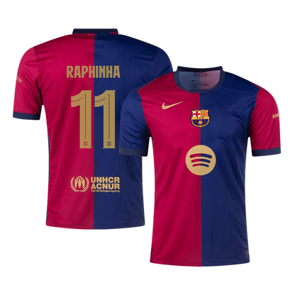 Tricouri Fotbal Barcelona RAPHINHA #11 Acasă 2024/25 UCL - Super