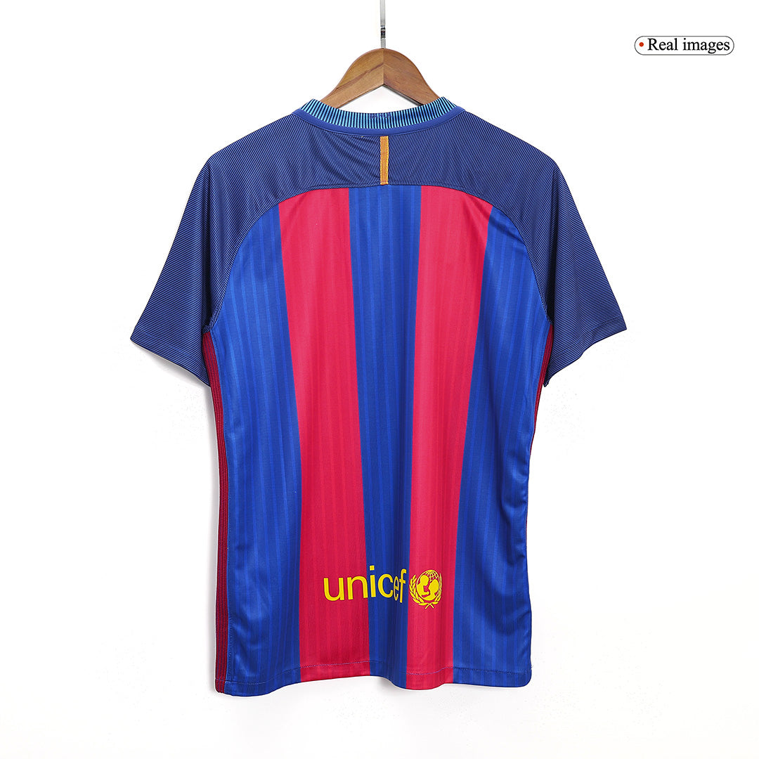 Tricouri Fotbal Vintage Barcelona MESSI #10 Acasă 2016/17
