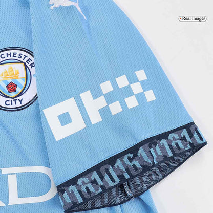 Tricouri Fotbal Manchester City RODRIGO #16 Acasă 2024/25 - UCL (mărime mare)