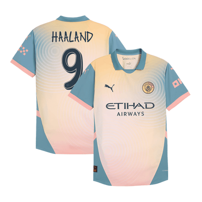 Tricouri Fotbal Manchester City HAALAND #9 Al Patrulea 2024/25 Authentic - Definitely City