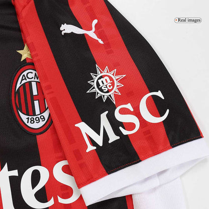 Tricouri Fotbal AC Milan Acasă 2024/25 (mărime mare)