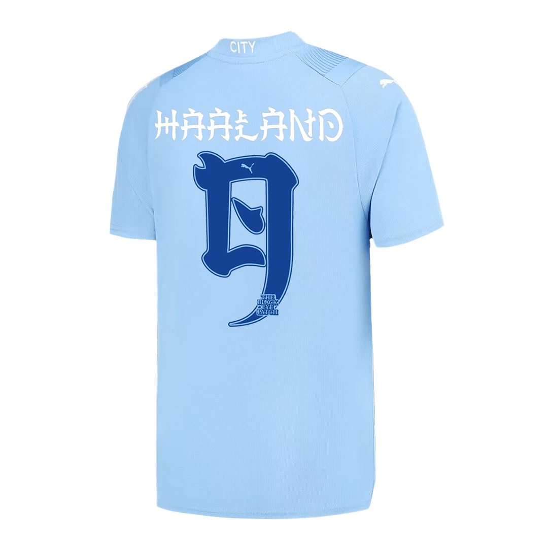 Tricouri Fotbal Manchester City HAALAND #9 Acasă 2023/24 - Japanese Tour Printing (mărime mare)