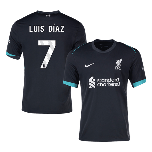 Tricouri Fotbal Liverpool LUIS DÍAZ #7 Deplasare 2024/25 - Super (mărime mare)