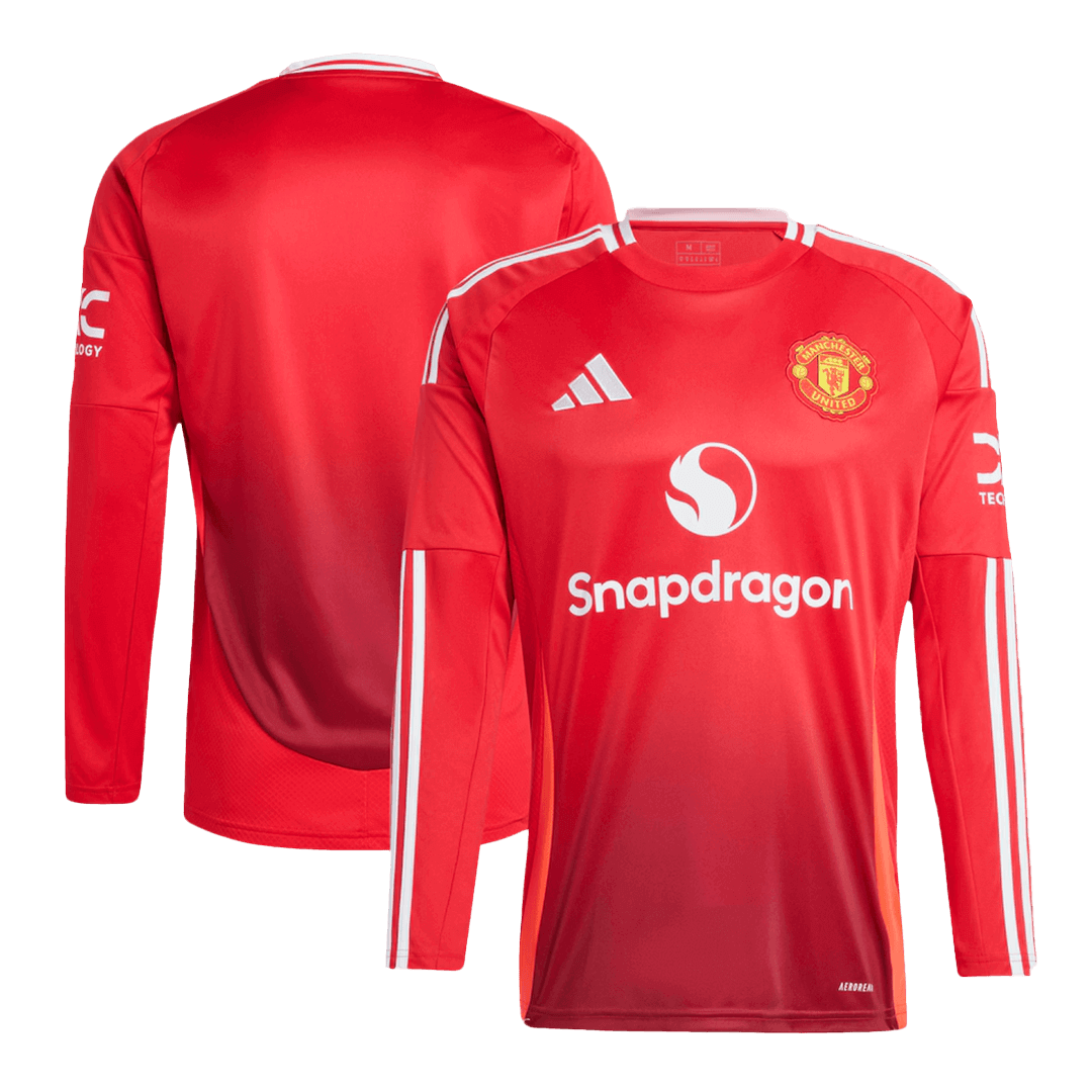 Tricouri Fotbal Manchester United Acasă 2024/25 Mânecă Lungă (mărime mare)