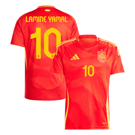 Tricouri Fotbal Spania LAMINE YAMAL #10 Acasă 2024 (mărime mare)