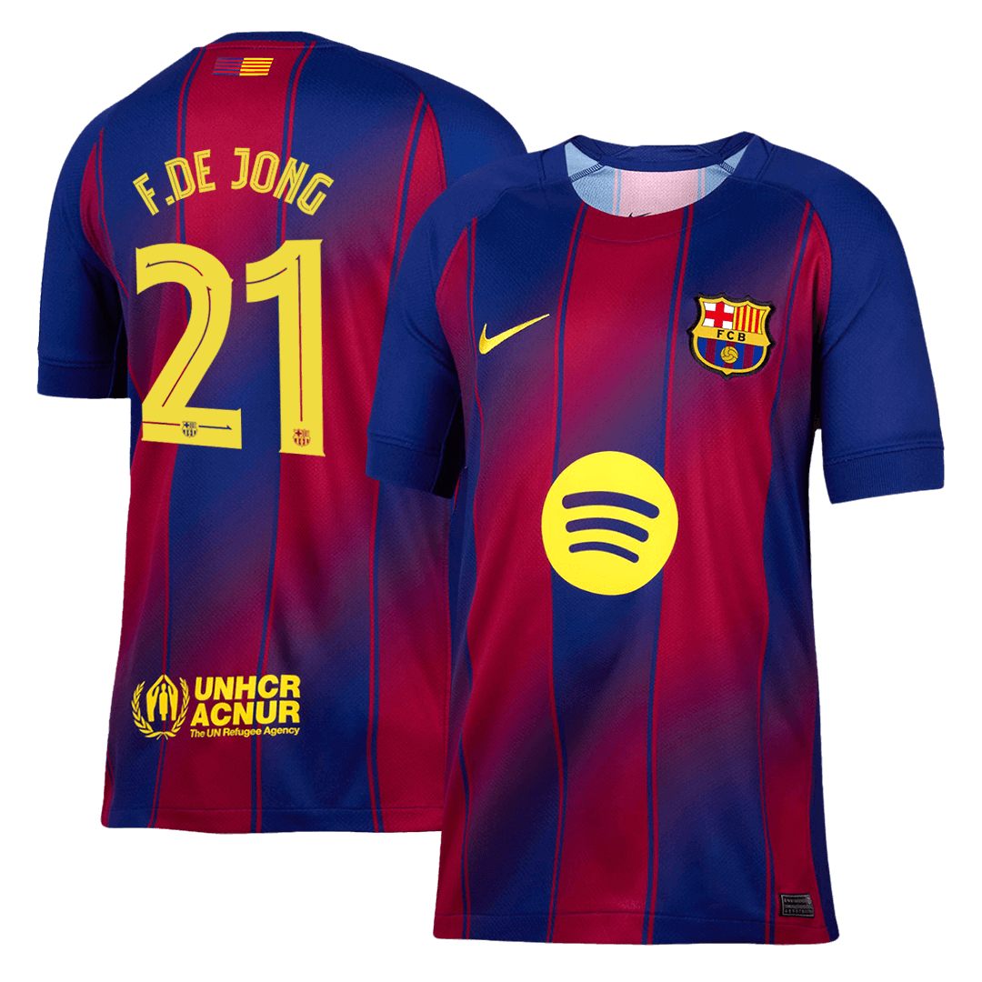 Tricouri Fotbal Barcelona F.DE JONG #21 Acasă 2025/26 UCL - Premium (mărime mare)