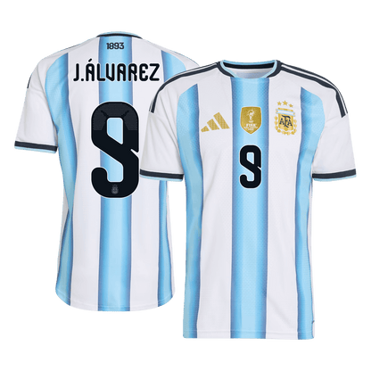 Tricouri Fotbal Argentina J.ÁLVAREZ #9 Acasă Cupa Mondială 2026 Authentic