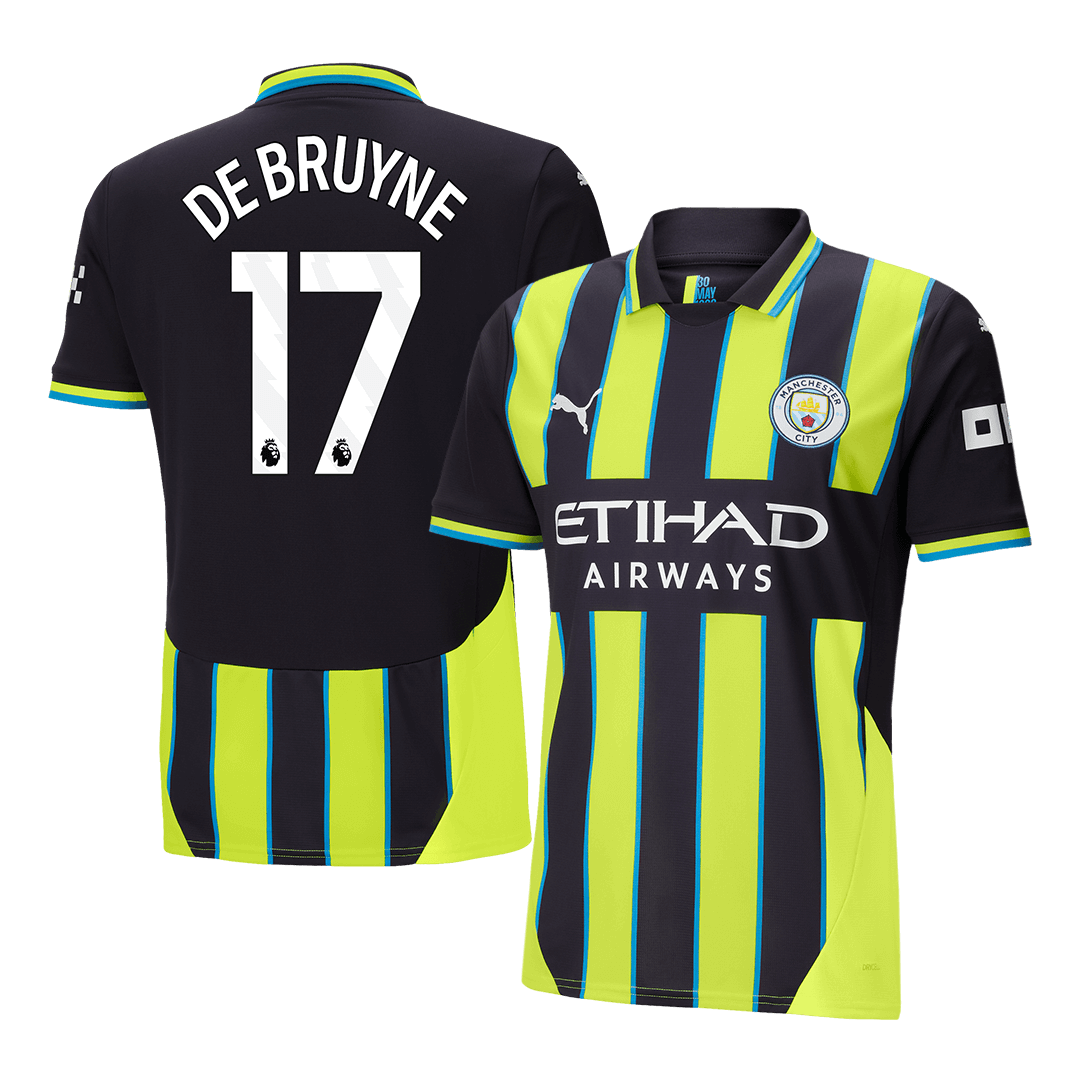 Tricouri Fotbal Manchester City DE BRUYNE #17 Deplasare 2024/25 (mărime mare)