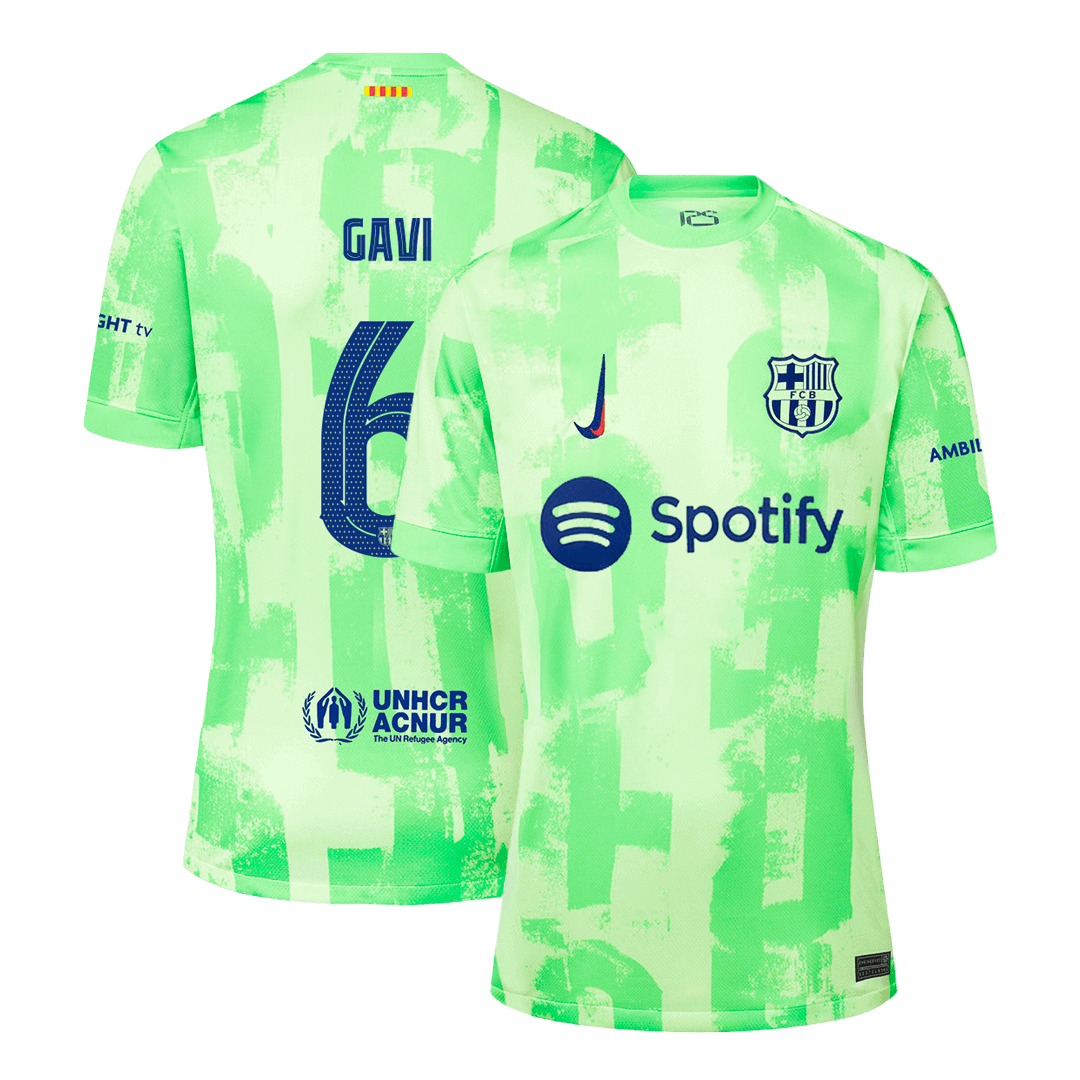 Tricouri Fotbal Barcelona GAVI #6 Treilea 2024/25 UCL - Super (mărime mare)