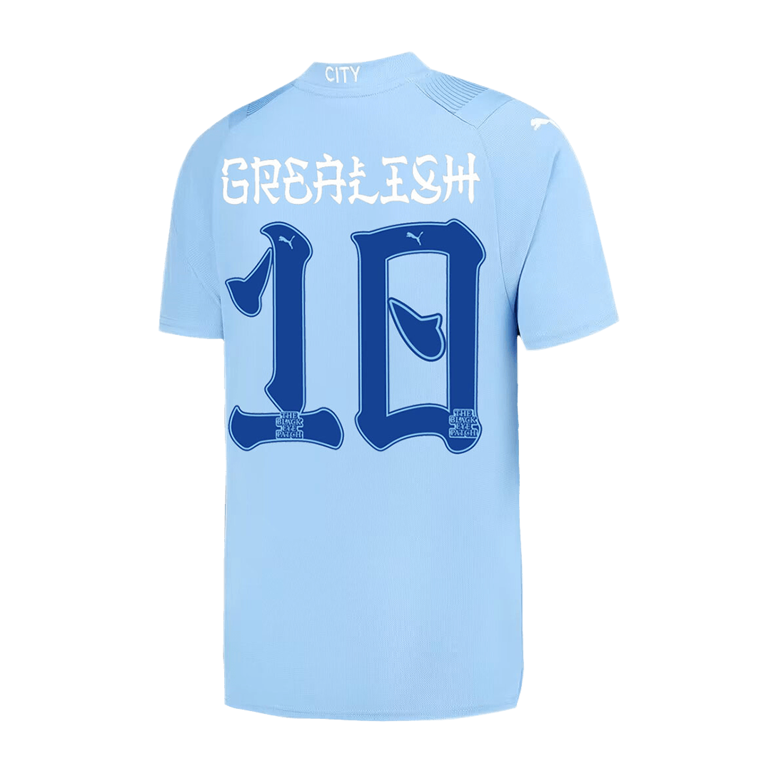 Tricouri Fotbal Manchester City GREALISH #10 Acasă 2023/24 - Japanese Tour Printing (mărime mare)