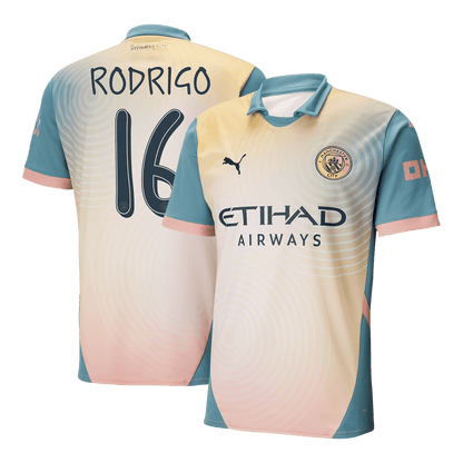 Tricouri Fotbal Manchester City RODRIGO #16 Al Patrulea 2024/25 - Definitely City (mărime mare)