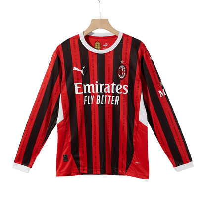 Tricouri Fotbal AC Milan Acasă 2024/25 Mânecă Lungă (mărime mare)