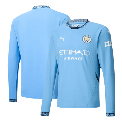 Tricouri Fotbal Manchester City Acasă 2024/25 Mânecă Lungă (mărime mare)