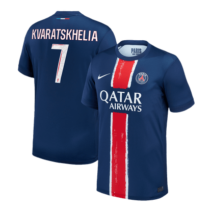 Tricouri Fotbal PSG KVARATSKHELIA #7 Acasă 2024/25 (mărime mare)