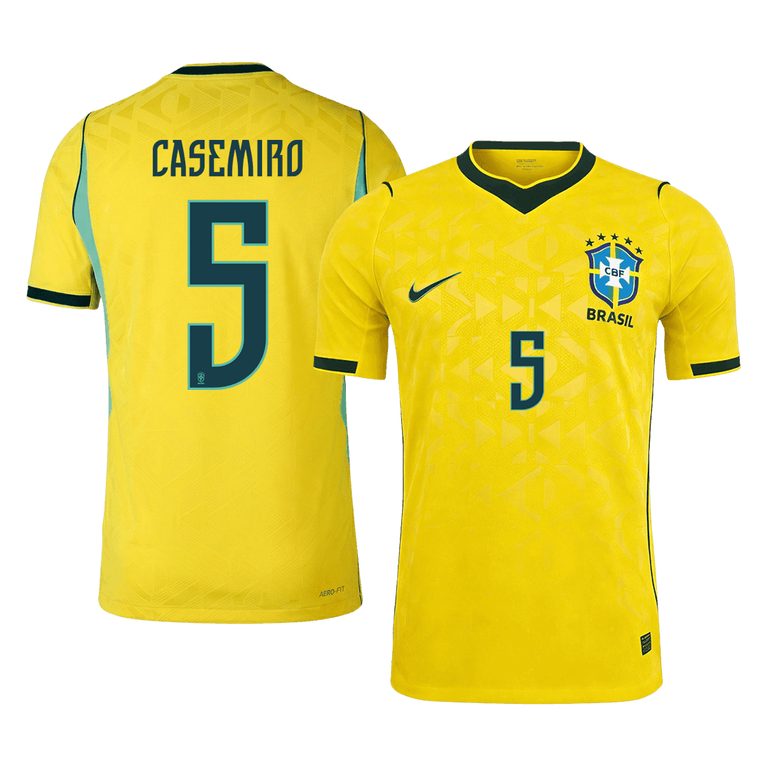 Tricouri Fotbal Brazilia CASEMIRO #5 Acasă Cupa Mondială 2026 Authentic