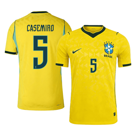 Tricouri Fotbal Brazilia CASEMIRO #5 Acasă Cupa Mondială 2026 Authentic
