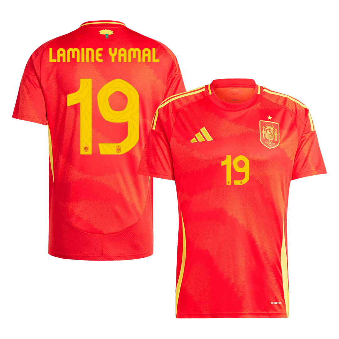 Tricouri Fotbal Spania LAMINE YAMAL #19 Acasă 2024