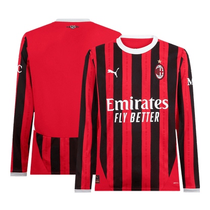 Tricouri Fotbal AC Milan Acasă 2024/25 Mânecă Lungă (mărime mare)
